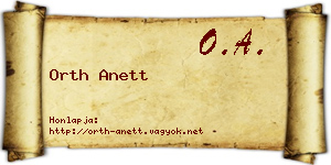 Orth Anett névjegykártya